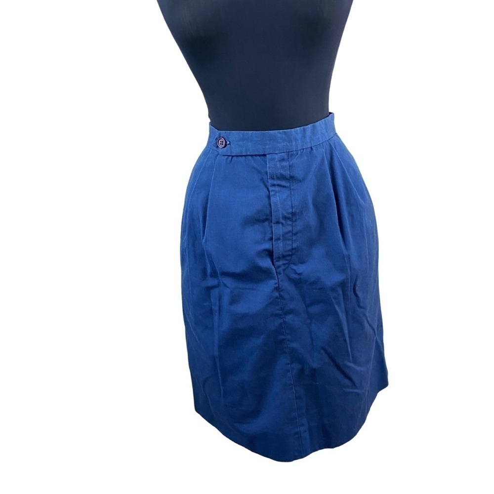 Vintage David N Blue Pleated Pencil Skirt